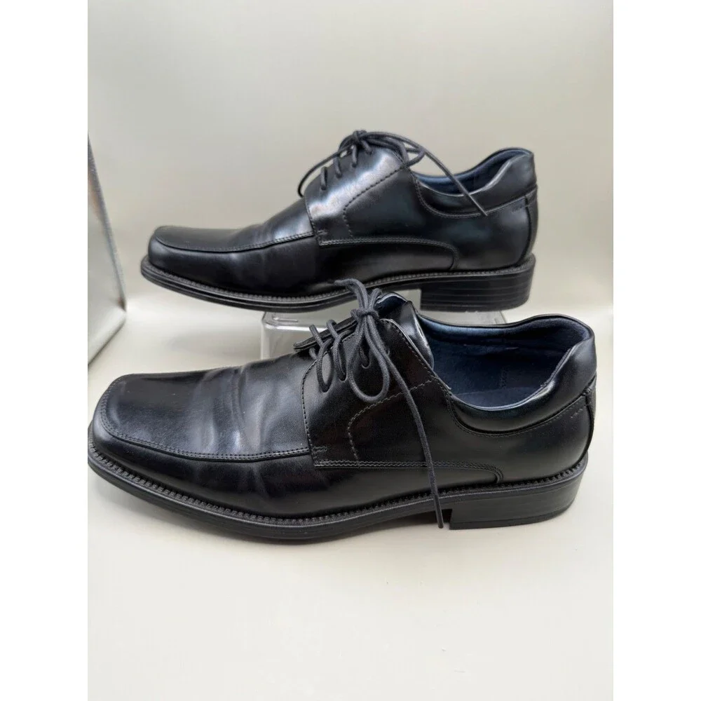 Bruno Marc Goldman Mens Black Size 9.5 Square Toe Oxford Derby Dress Shoes